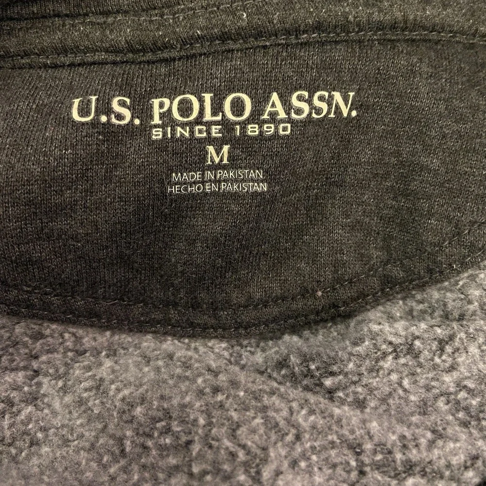 US POLO‎ ASSOCIATION USPA Medium Mens Gray Fleece Jacket Sweatshirt Zip Big Pony